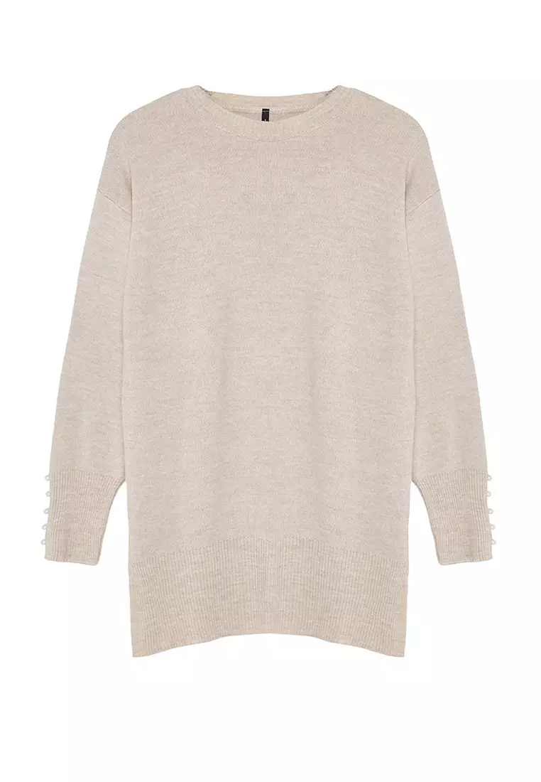 Stone Pearl Detailed Knitwear Sweater Tctaw25Ak00007