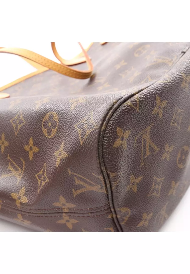 Pre-Loved Louis Vuitton Neverfull MM monogram Shoulder bag tote bag PVC leather Brown