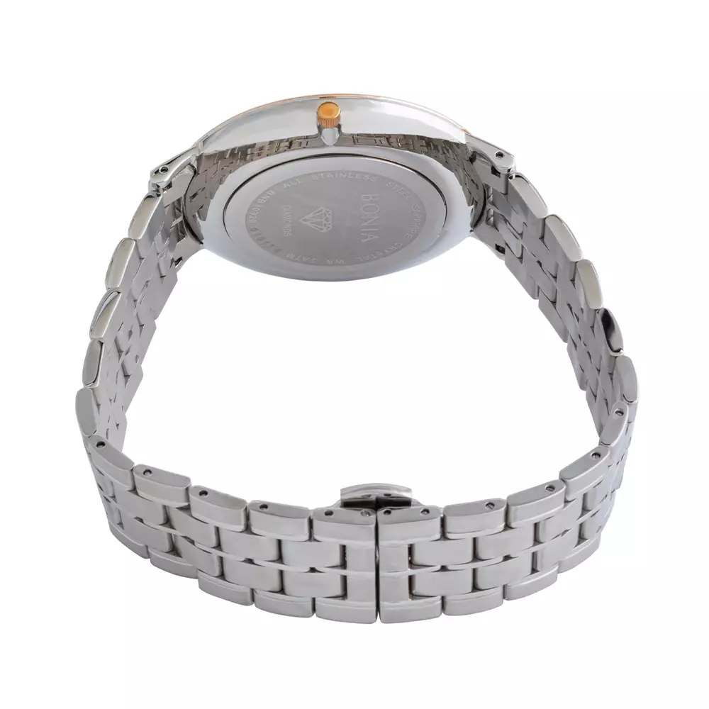 Bonia B10320-1317 Jam Tangan Analog White Dial Stainless Steel