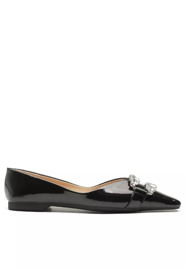 Discount on Twenty Eight Shoes  shoes - SKU: Rhinestone Patent Leather Ballerinas HS22-5