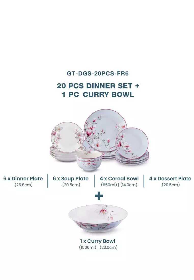 Pink Dessert Plates | 20 PC | Harmony Collection | 7.5