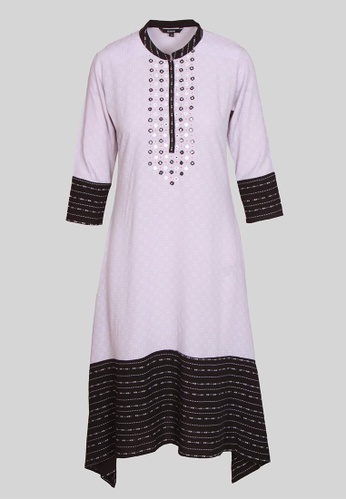 Le Reve grey Le Reve Trail-Cut Kameez Top D9641AAF3F80C7GS_1