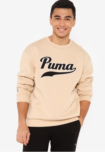 PUMA beige Team Crew Neck Men's Sweatshirt 43BE5AA5FCD17DGS_1