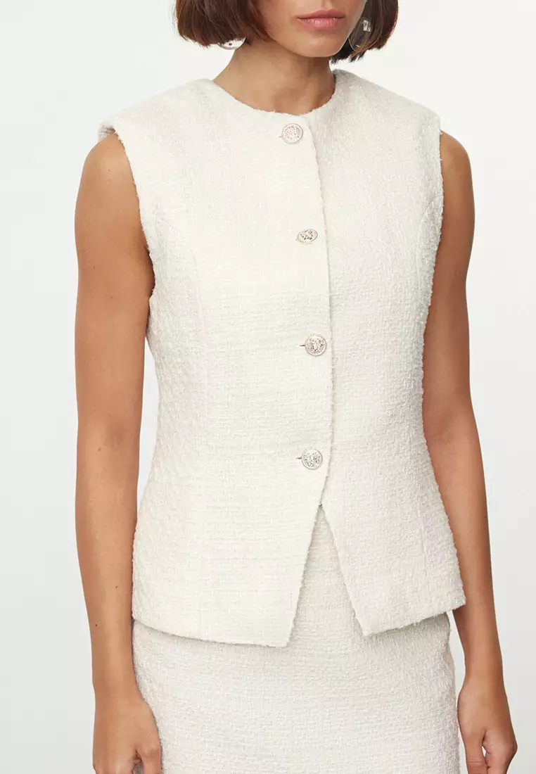 美品✨HAUNT ハウント TWEED VEST ホワイト Trendyol Tweed Vest 2026 | Buy Trendyol Online | ZALORA Hong Kong