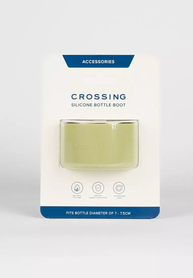 Crossing Silicone Water Bottle Boot - Fits Diameter 7-7.5cm (550ml) Blistered Pack - Moss