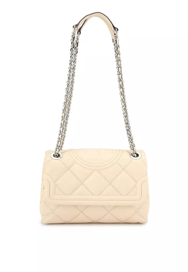 Tory Burch Taupe Light Taupe Fleming Convertible Shoulder Bag at