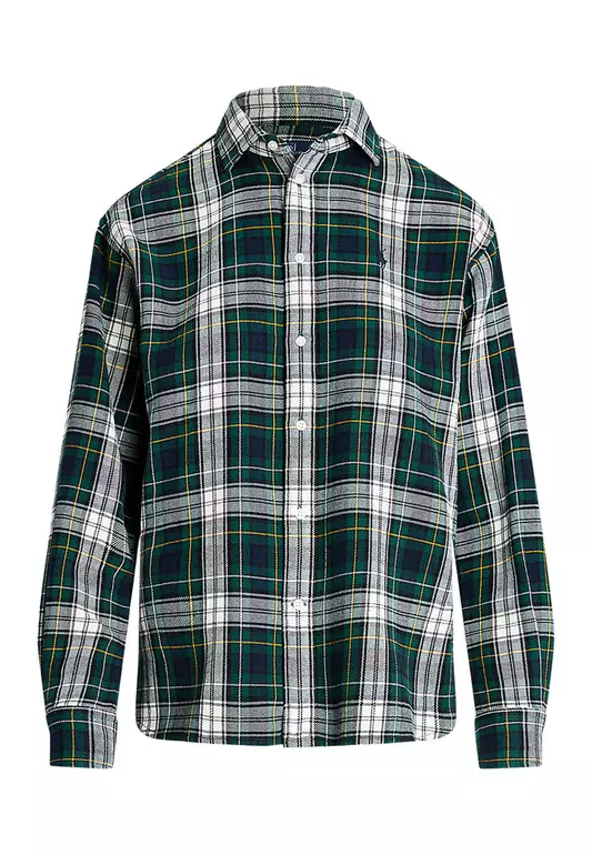 Relaxed Fit Plaid Cotton Shirt