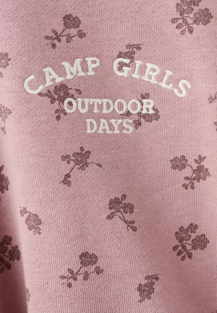 Embroidered Sweatshirt With Floral Pattern