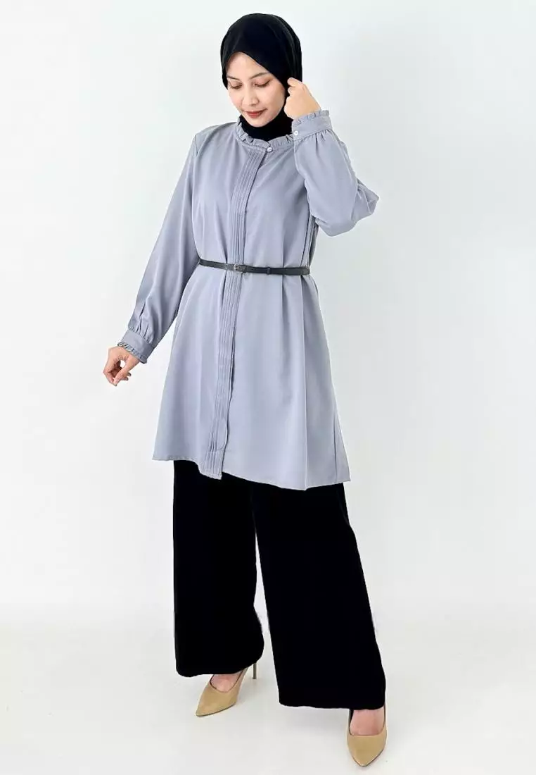 Alia Tunik (Atasan Muslim Wanita) Abu-Abu