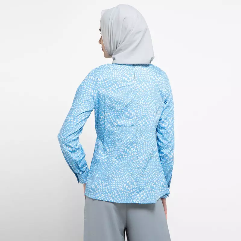 Kira Blouse In Blue Print