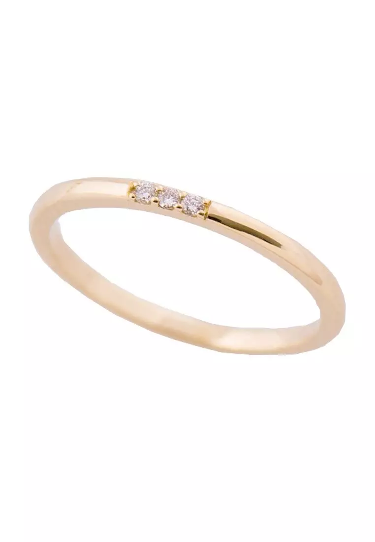 Buy Fleur Jewelry 14K Solid Gold Trois Diamond Ring 2023 Online