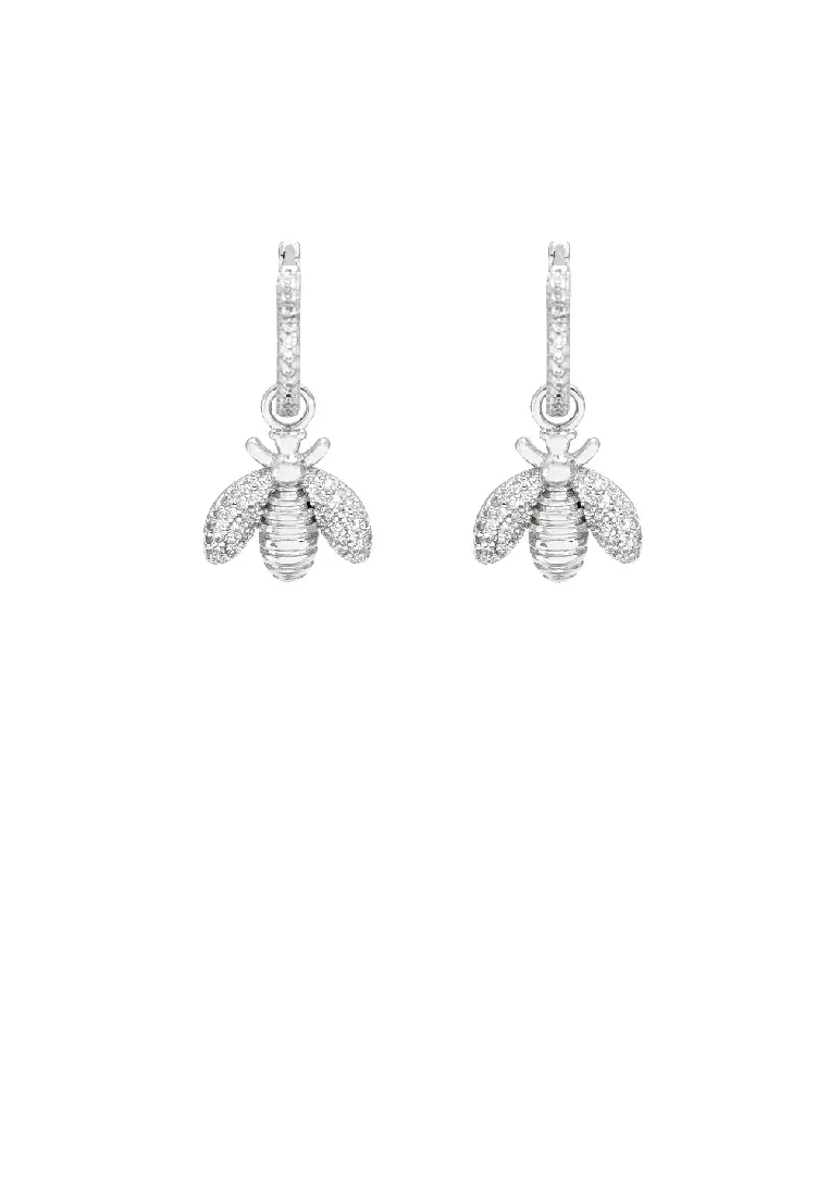 White gold new arrivals bee earrings