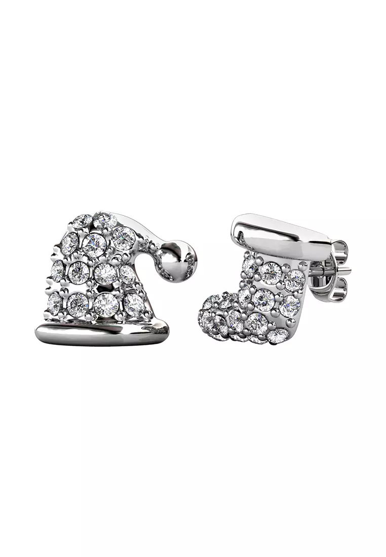 Little Santa Earring WG - Anting Crystal by Her Jewellery