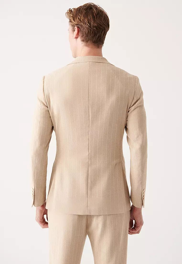 Linen Blend Slim Fit Jacket
