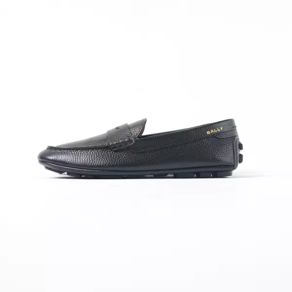 Sepatu BALLY KELYS GRAINED LEATHER ALL BLACK LOAFER 100% ORIGINAL