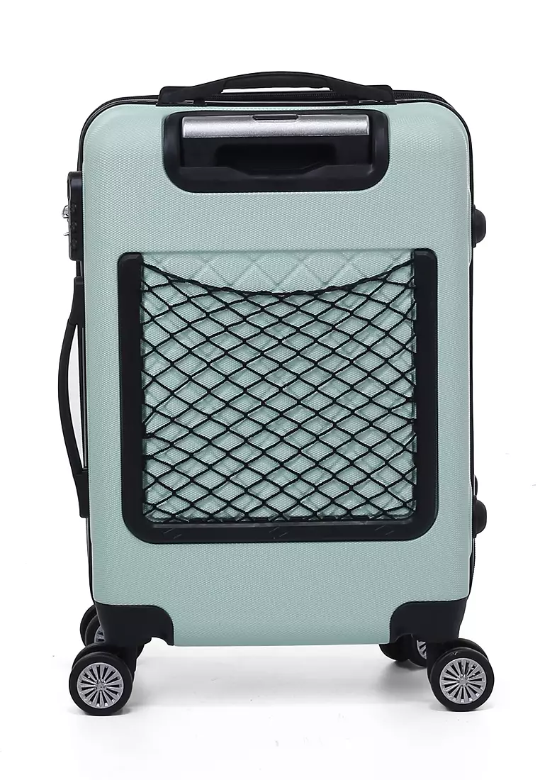 Carlton Koper Hardcase Desain Hexagon Size 20 Inch Suitcase Unisex with Rear Compartment Rubber Slot Material ABS+PVC Coated ORIGINAL - Mint