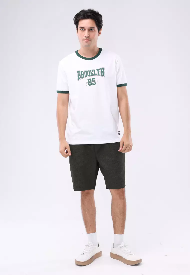 Round Neck Streaky Short Sleeves