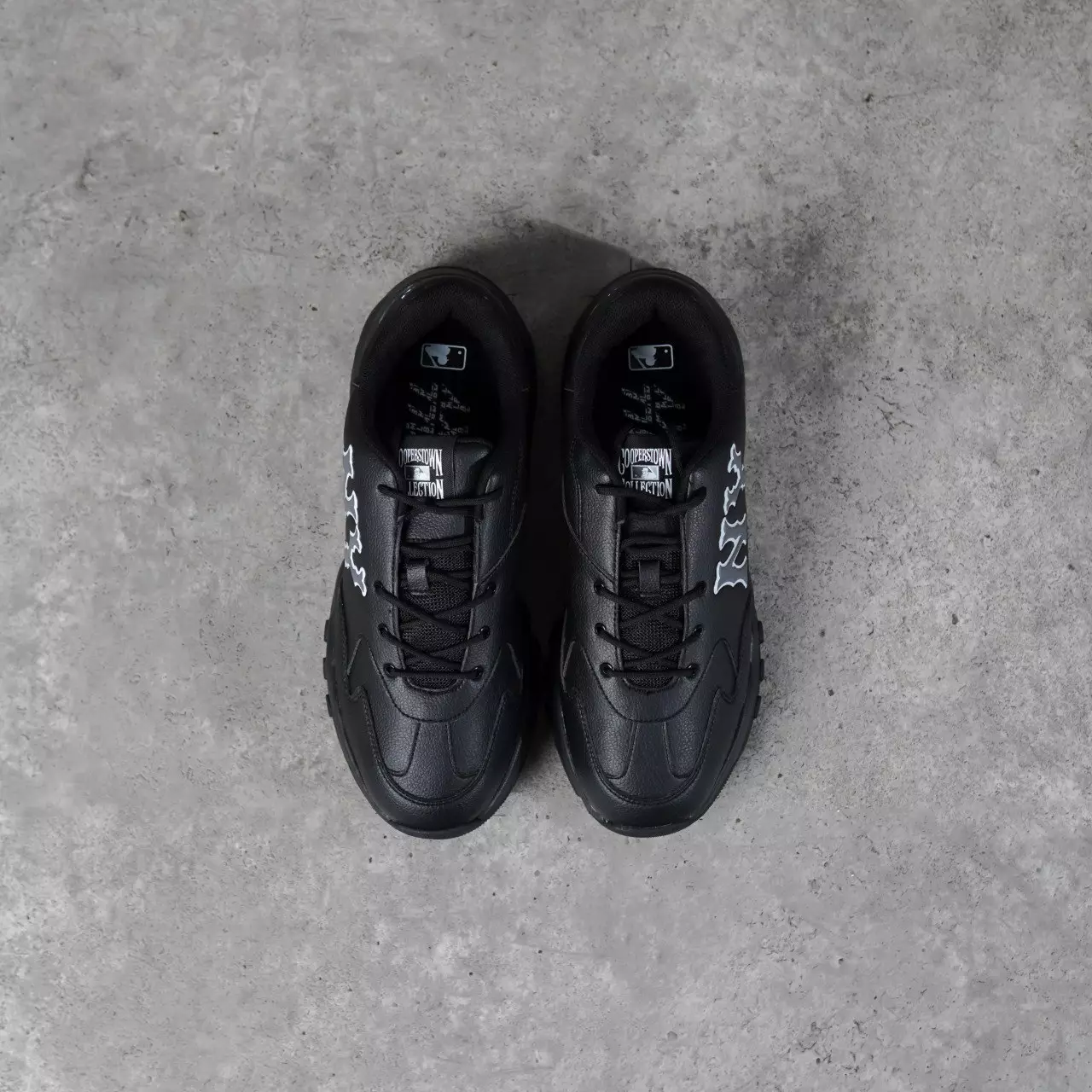 Sepatu MLB NY GREY BIGBALL CHUNKY COOPERS TOWN BLACK SNEAKER 100% ORIGINAL