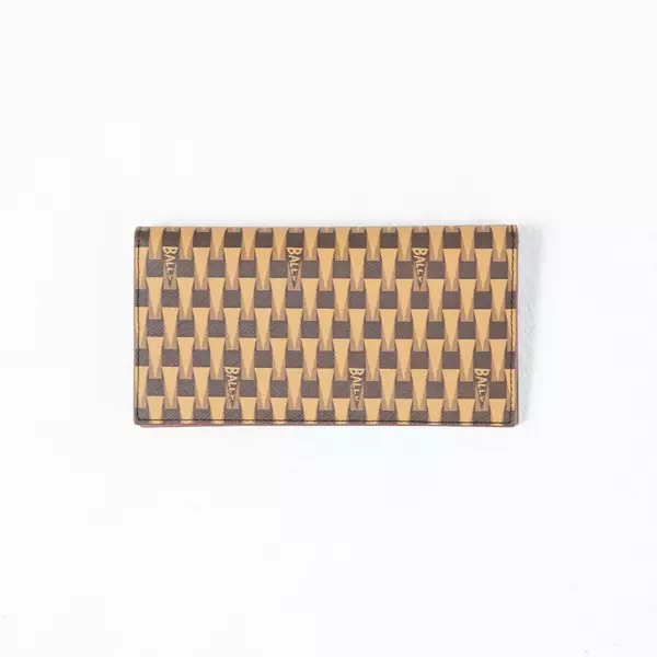 Dompet BALLY PNT PATTERN MONOGRAM BROWN LONG WALLET 100% ORIGINAL