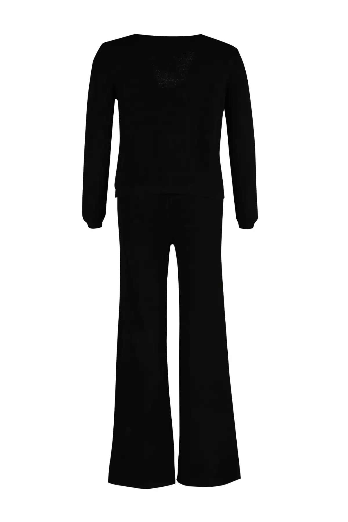 Plus Size V-Neck Tie Top & Elastic Pants Set
