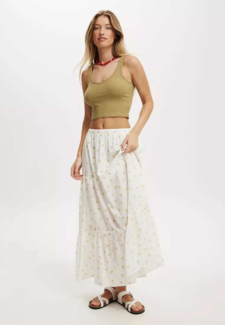 Tiered Frill Maxi Skirt