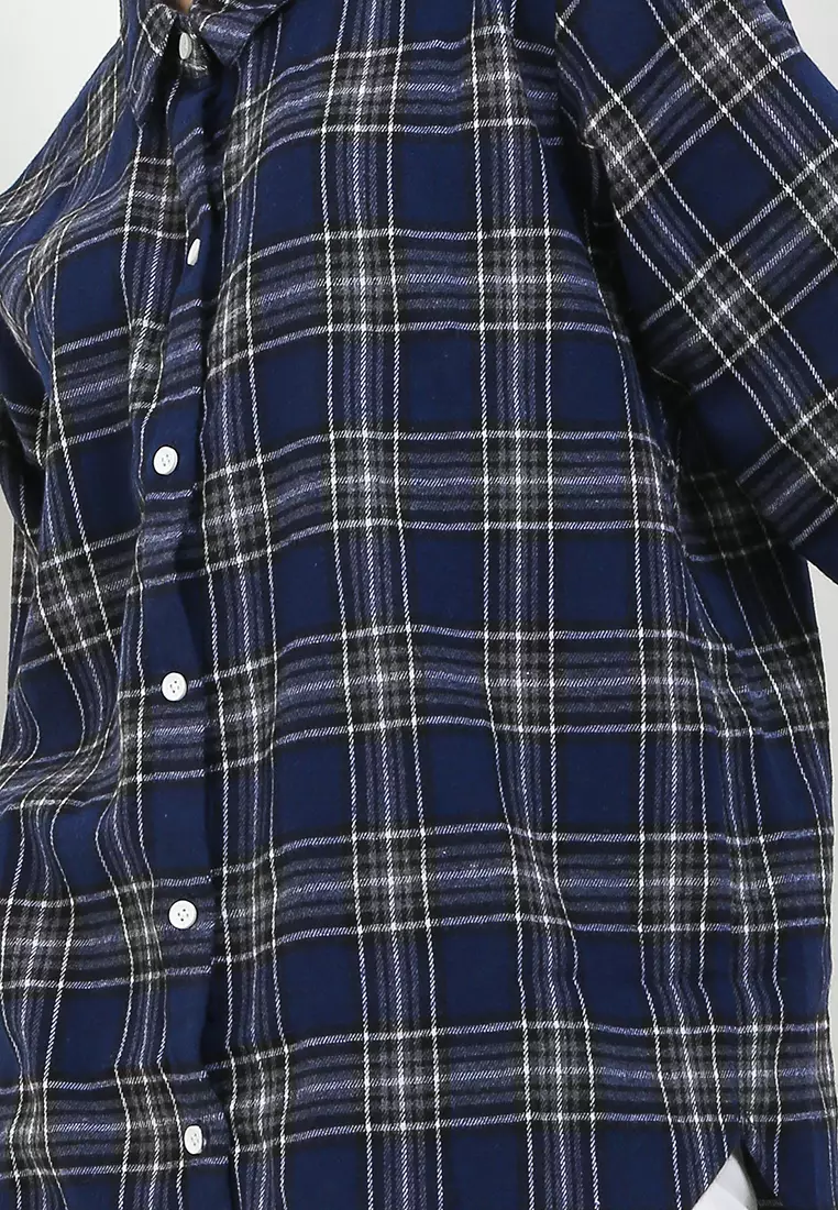 Kemeja Wanita Clemira Navy Black