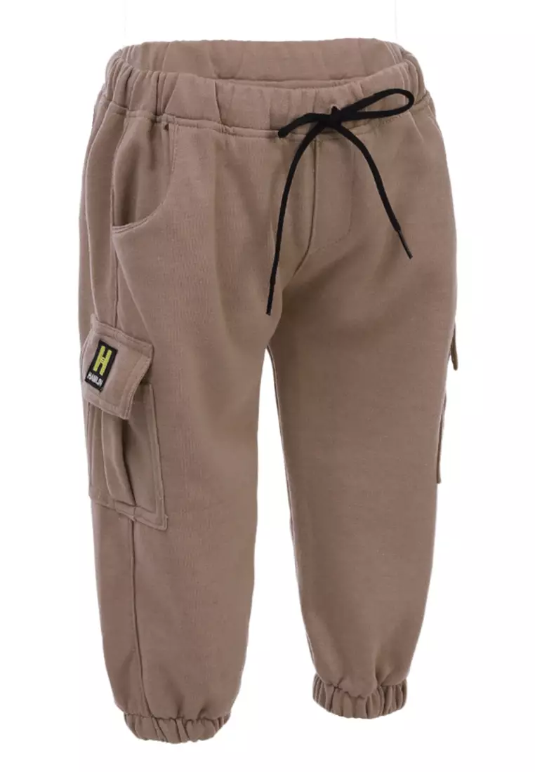 Wileen Celana Cargo Anak Unisex Kid Long Pants Slim Fit Comportable Material Fleece ORIGINAL - Mocca