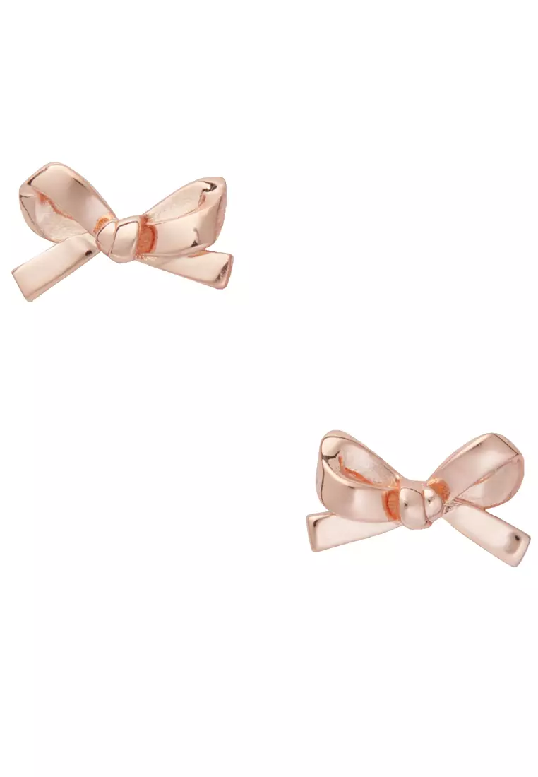 Buy Kate Spade Kate Spade Skinny Mini Bow Studs Earrings in Rose Gold