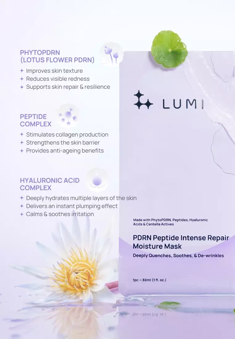 LUMI PDRN Peptide Intense Repair Moisture Mask (5 Sheets/Box)