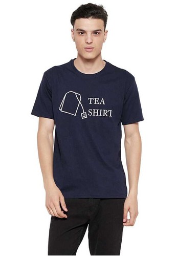 Jual Hamlin Robert T Shirt Baju Kaos Pria Motif Cetak Tea Shirt Lengan Pendek Atasan Casual Navy Original Zalora Indonesia