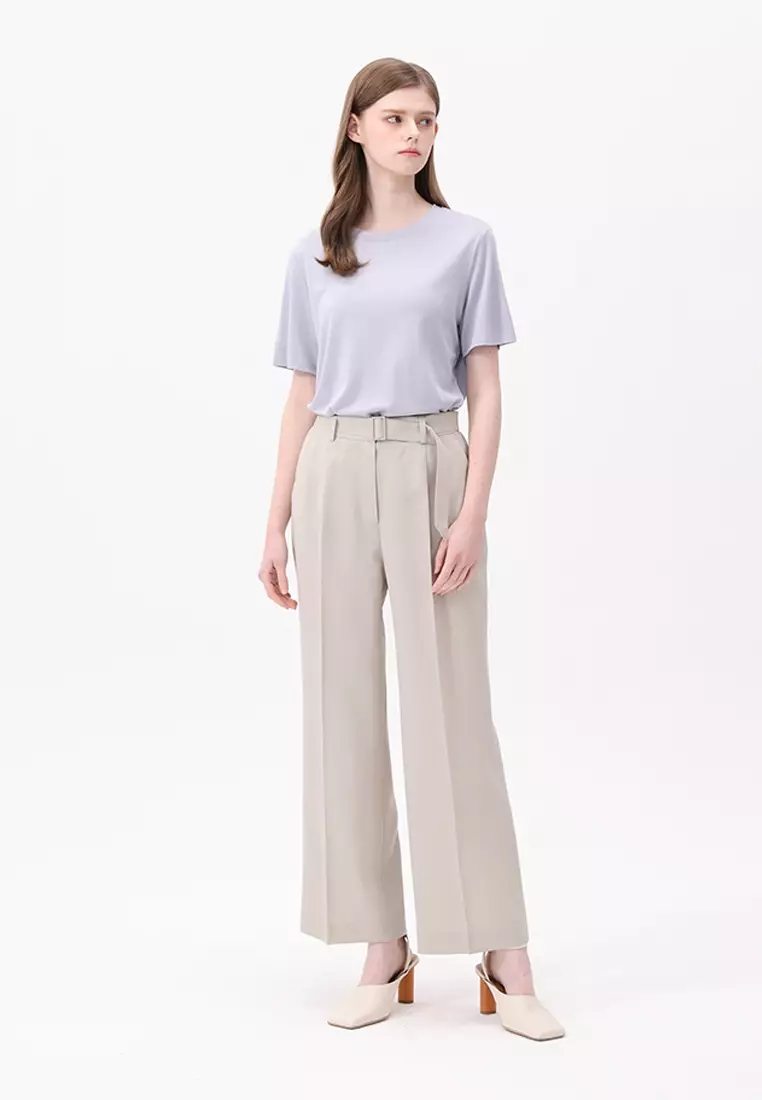 White fitted sales trousers ladies