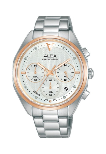 ALBA PHILIPPINES silver Silver White Dial Stainless Steel Strap AT3G90 Chronograph Watch 3C2F5AC8F636E8GS_1