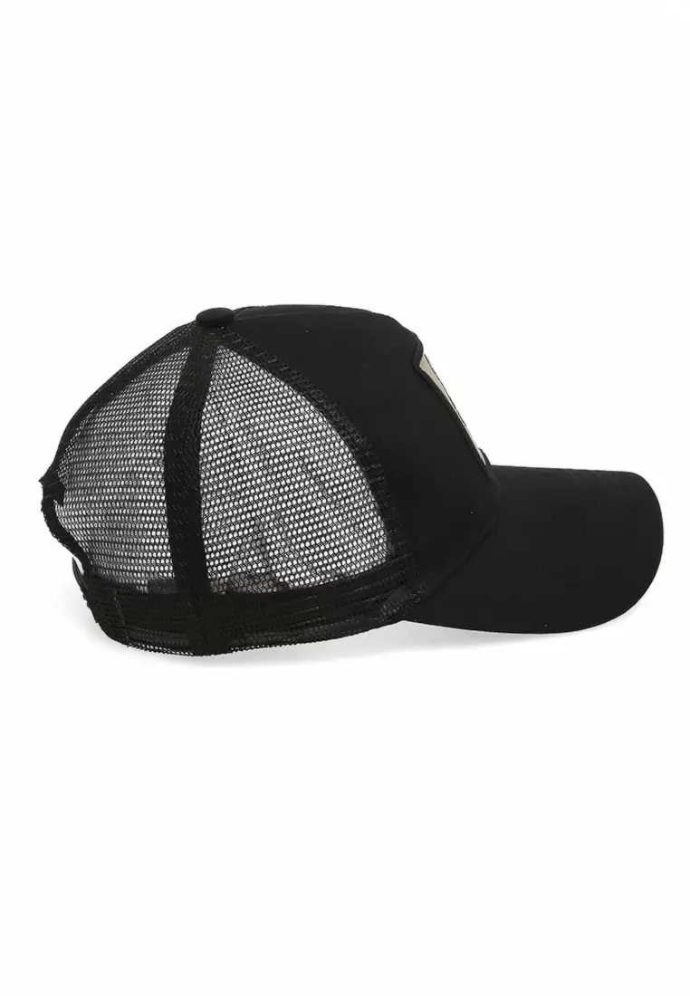 Onds Topi Trucker Baseball Wolf Unisex Quick Drying Mesh Uniqe Design Material Cotton ORIGINAL - Black