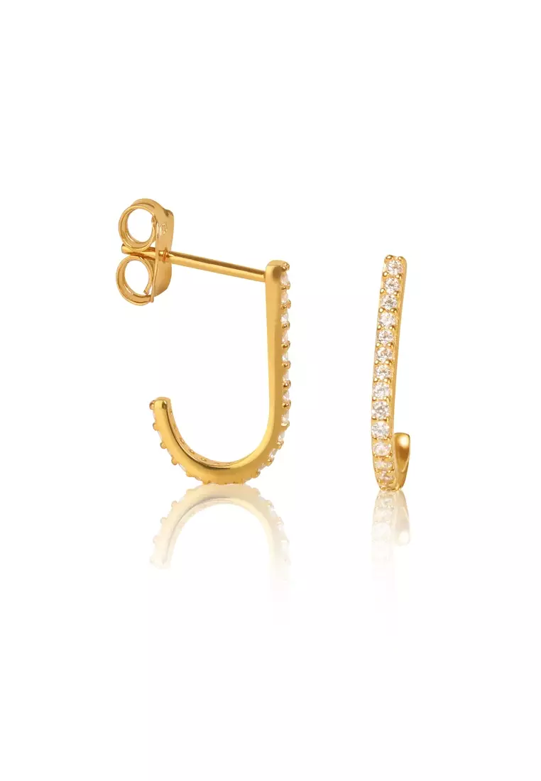  J Hook Studs 18k Gold