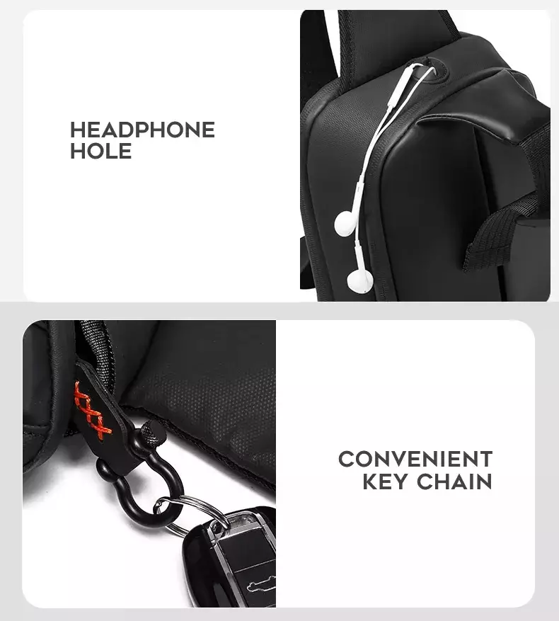 Bange BG7210 Tas Selempang Sling Bag Pria - BLACK