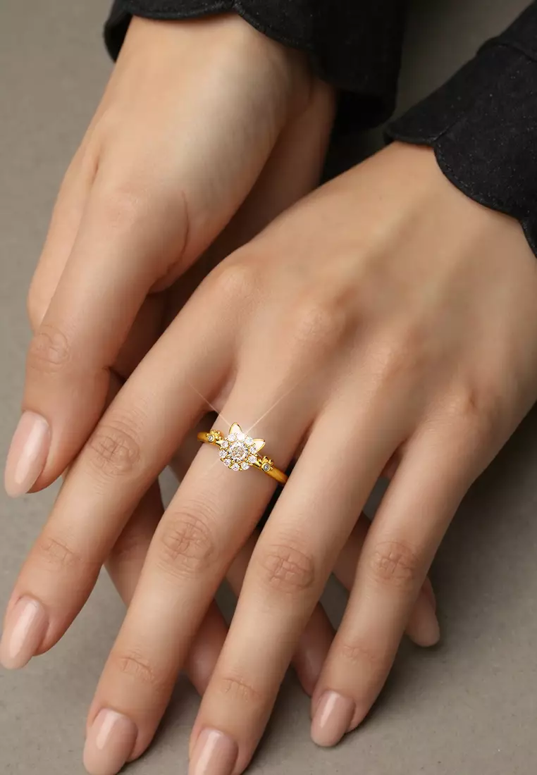 Cincin Wanita Korea Dapat Diputar Style Titanium Cincin Cewek Original Rings Kotak Indah