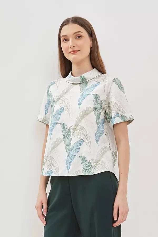 Minimal Zhea Floral Blouse - Green