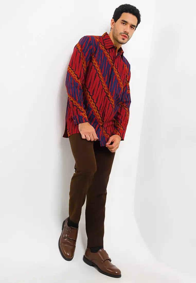 Kemeja Batik Lengan Panjang Motif Parang Indramayu