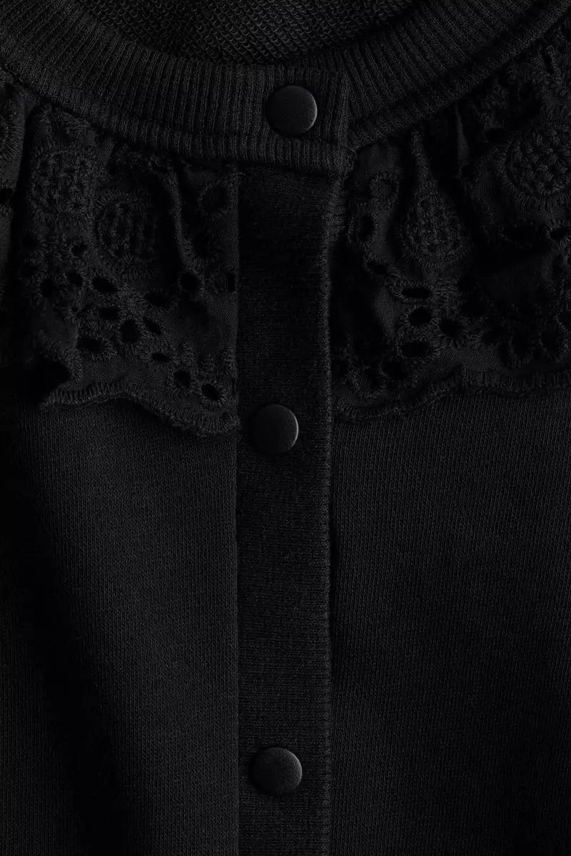 Collared sweatshirt cardigan