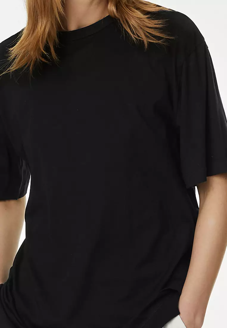 Pure Cotton Crew Neck Oversized T-Shirt