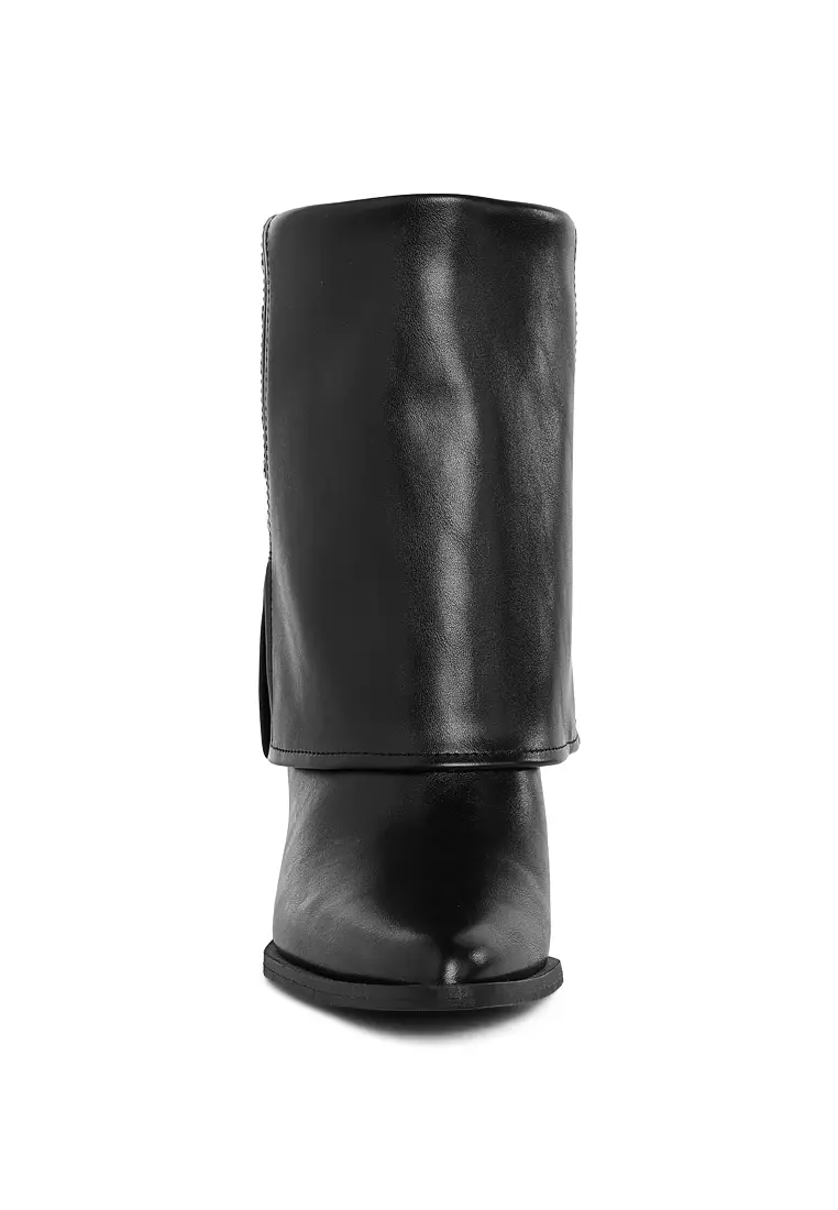 Buy London Rag Stud Embellished Foldover Boots in Black 2026 Online ...