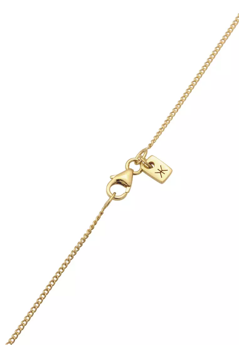 EXCLUSIVE Kalung Perhiasan Perak 925 Pria Geometric Green Enamel Gold Plated