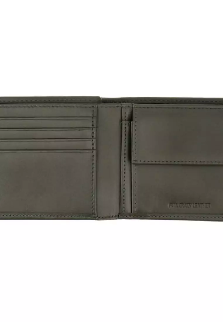 Crossing Sydney Bi-Fold Leather Wallet With Coin Pocket Rfid- Khaki