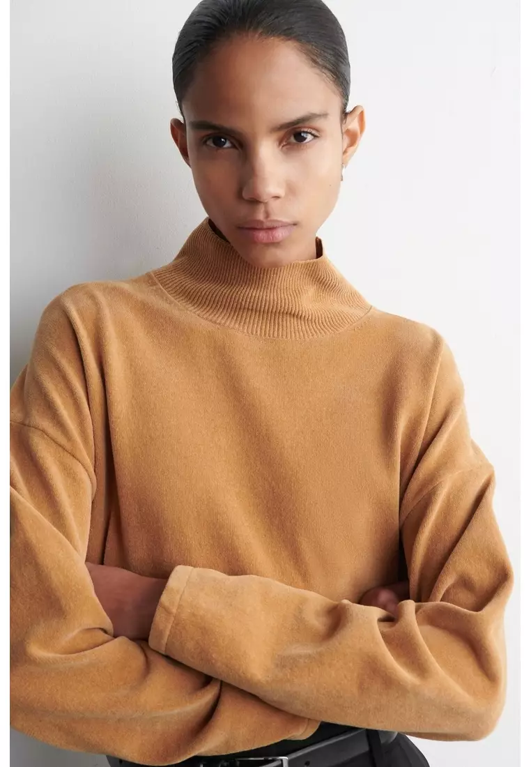 CHENILLE FUNNEL-NECK JUMPER
