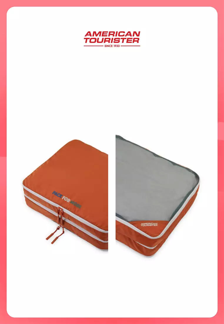 American Tourister Travel Accessories Packing Cubes with Expander - Caramel