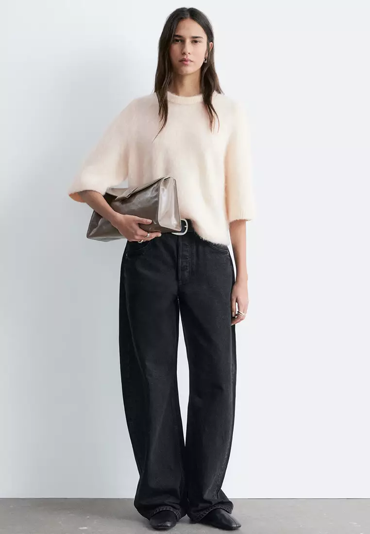 Mohair-Blend Knitted T-Shirt