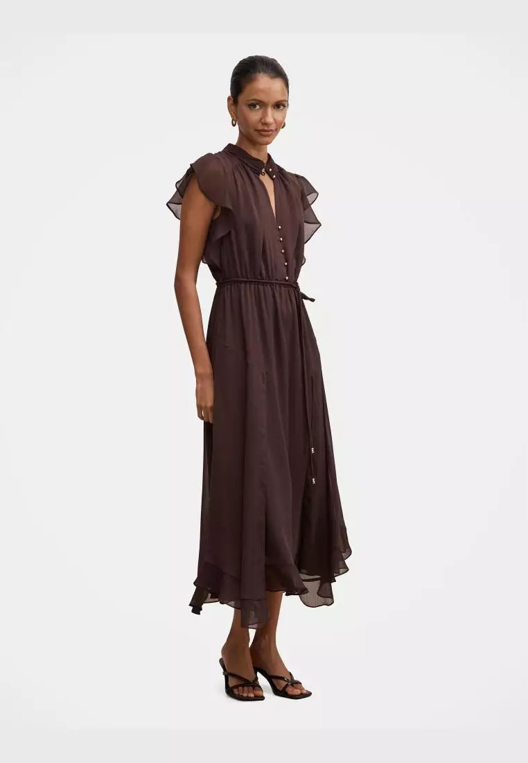 Maxwell Petite Flutter Sleeve Midi