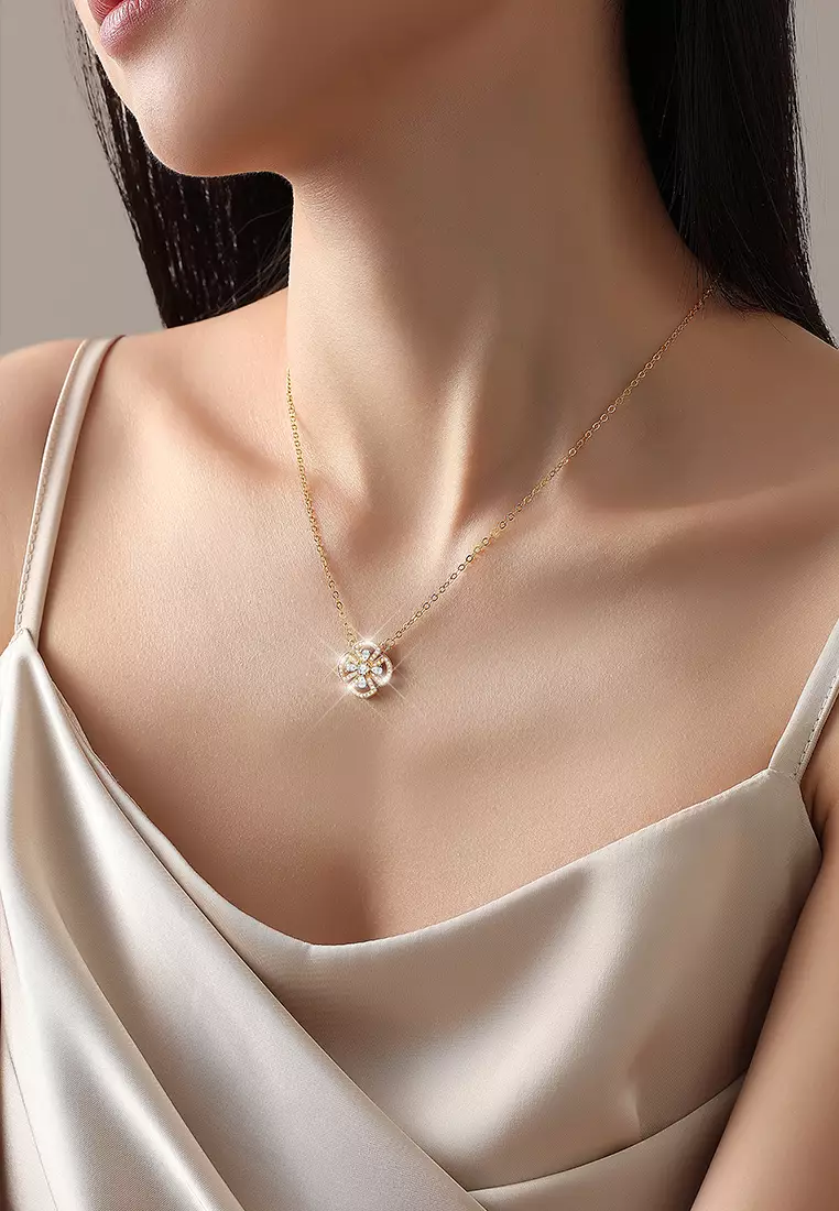 Kalung Wanita Korea Fashion Titanium Berlian Anti Pudar Kalung Cewek Necklaces