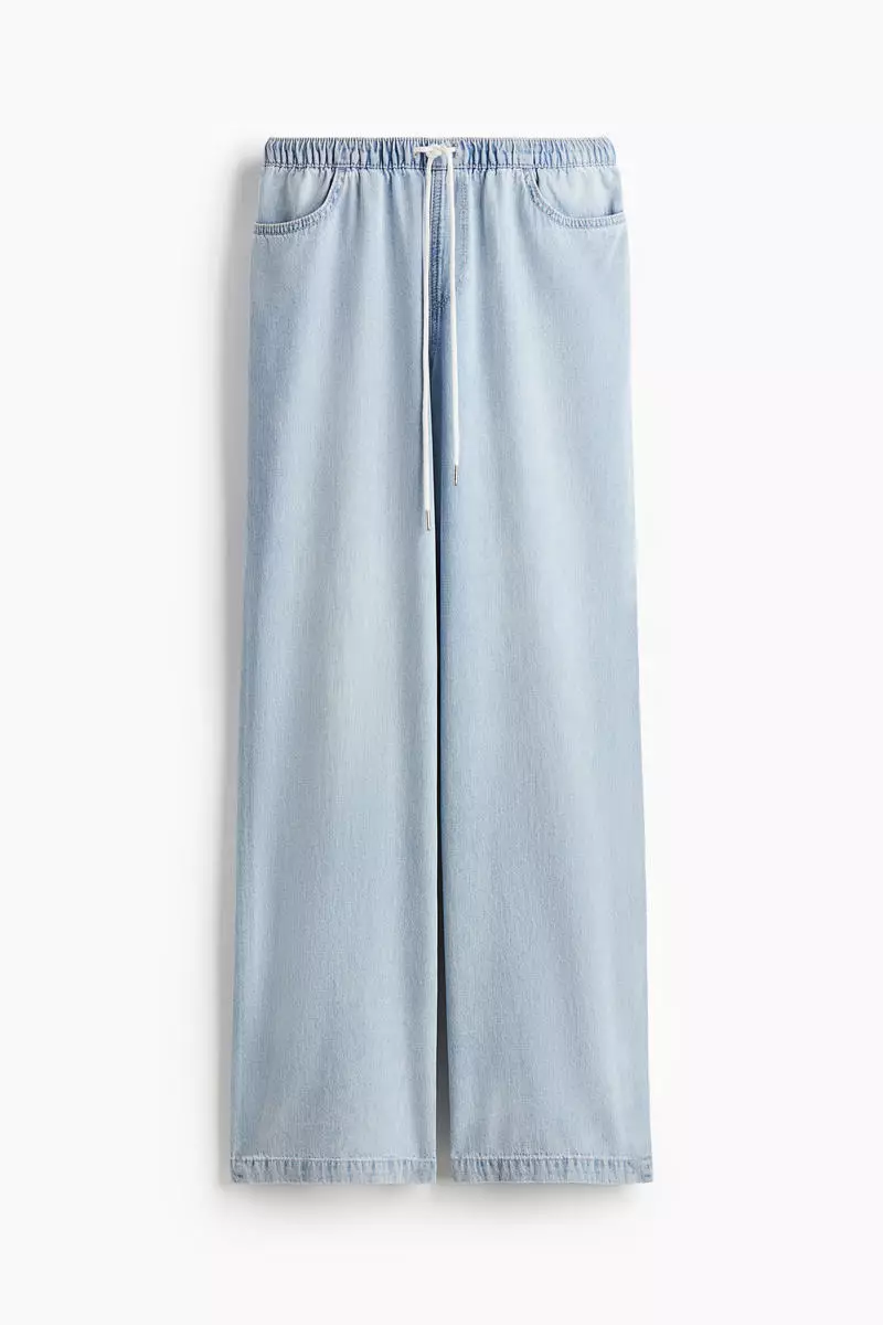 Denim drawstring trousers