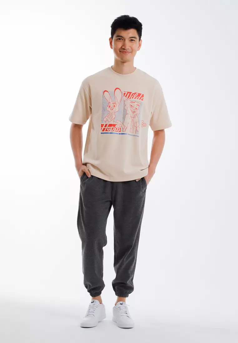 Forest x Disney Zootopia 2 Premium Cotton Oversized Men Tee -  FW20152-16LtKhaki